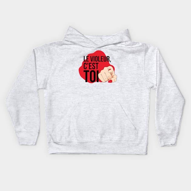 'The rapist is you' in Frensh feminist protest Chile 'le violeur c'est toi' Kids Hoodie by Amelia Emmie